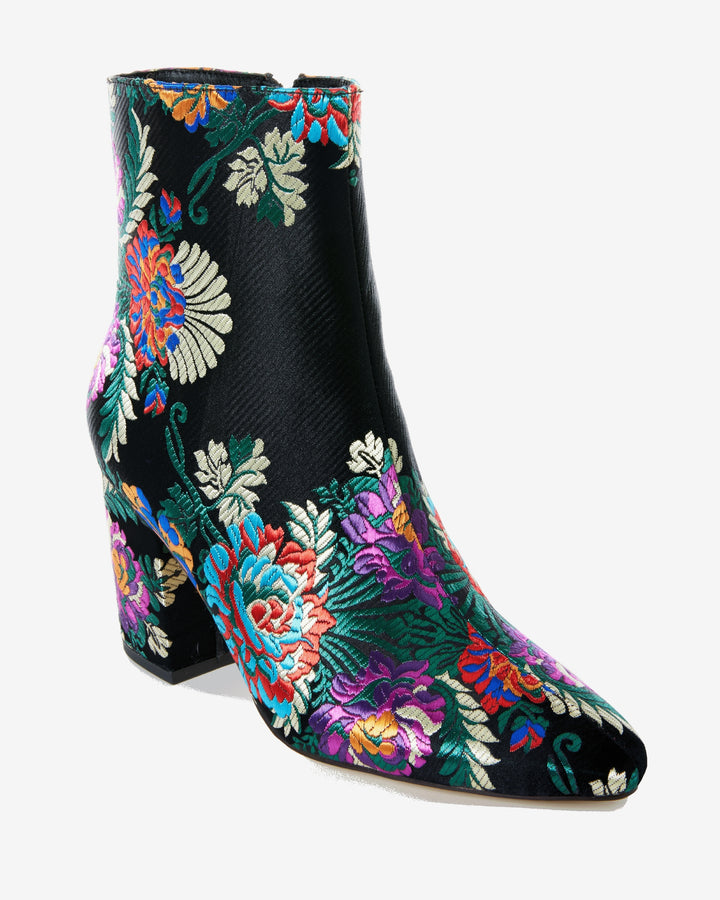 Jacquard Heeled Bootie Black Multi