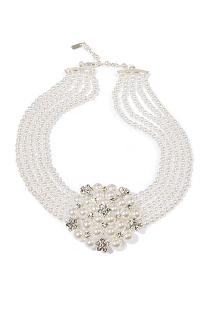 Pearl Statement Choker Necklace White