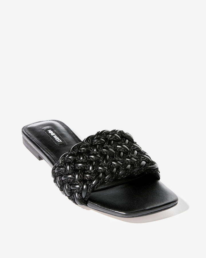 Braided Slide Sandal Black