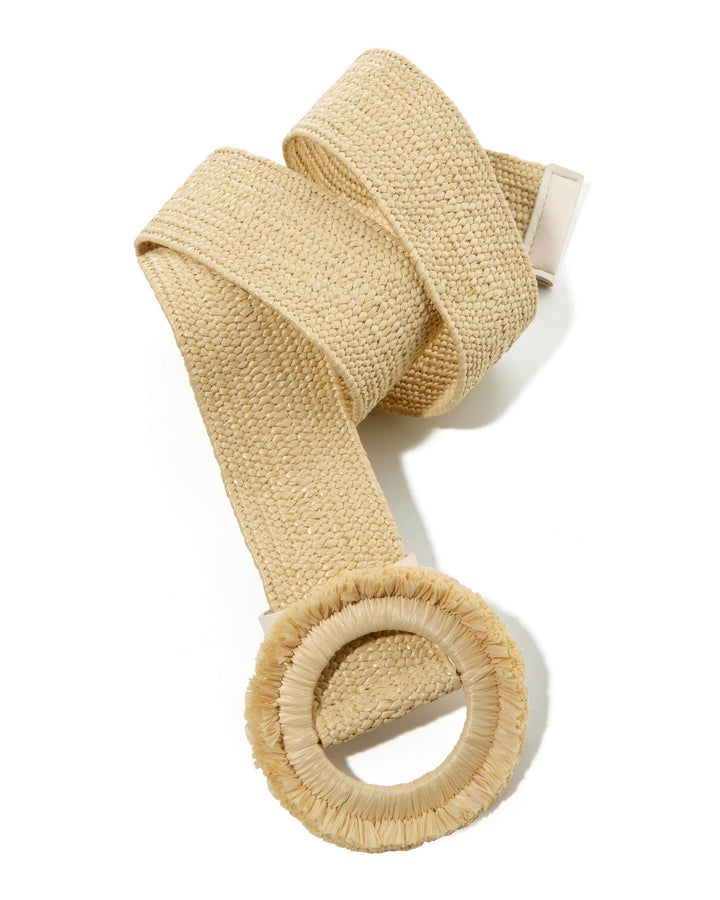 Raffia Fringe Belt Natural