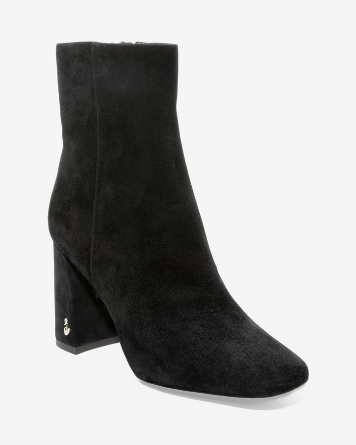Square Toe Heeled Bootie Black
