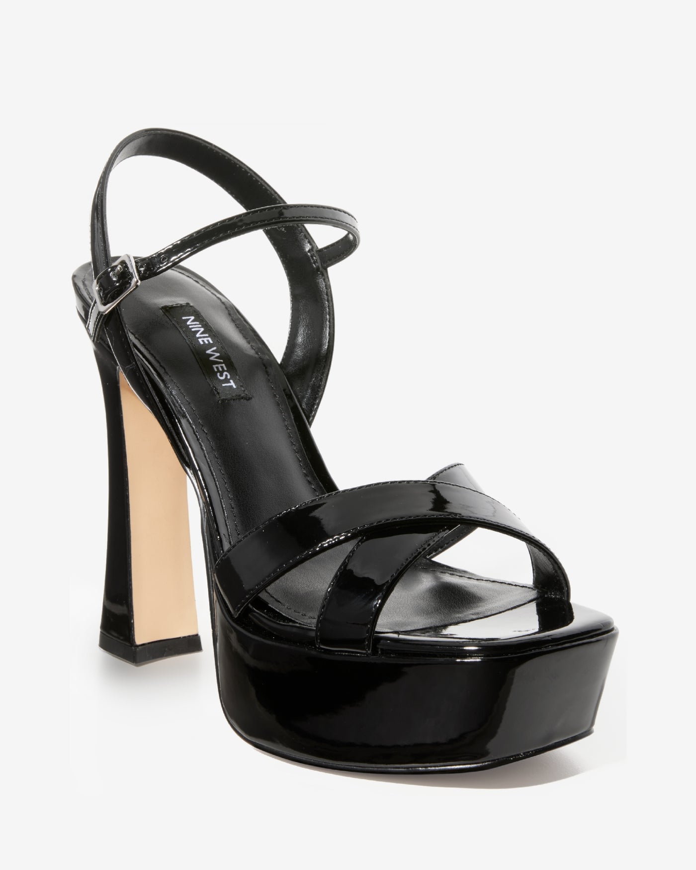 Platform Ankle Strap Heel Black