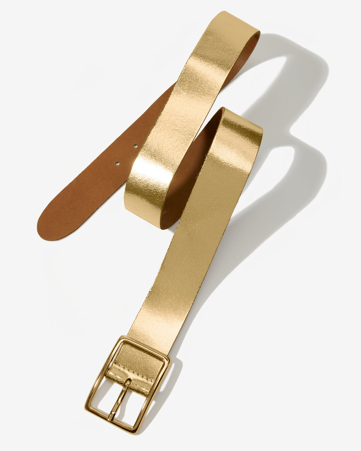 Modern Classic Leather Belt Gold