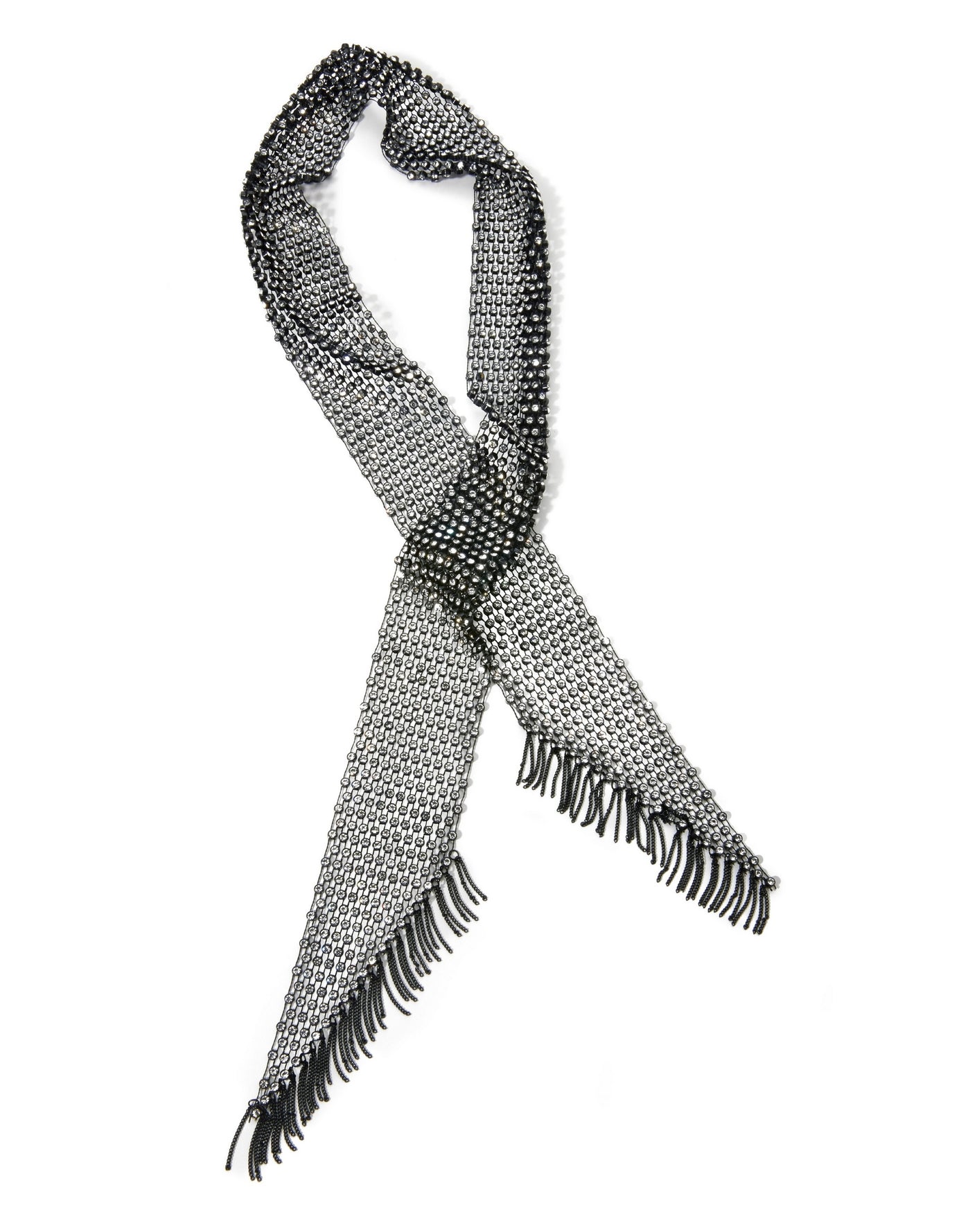 Rhinestone Wrap Necklace Black/Silver