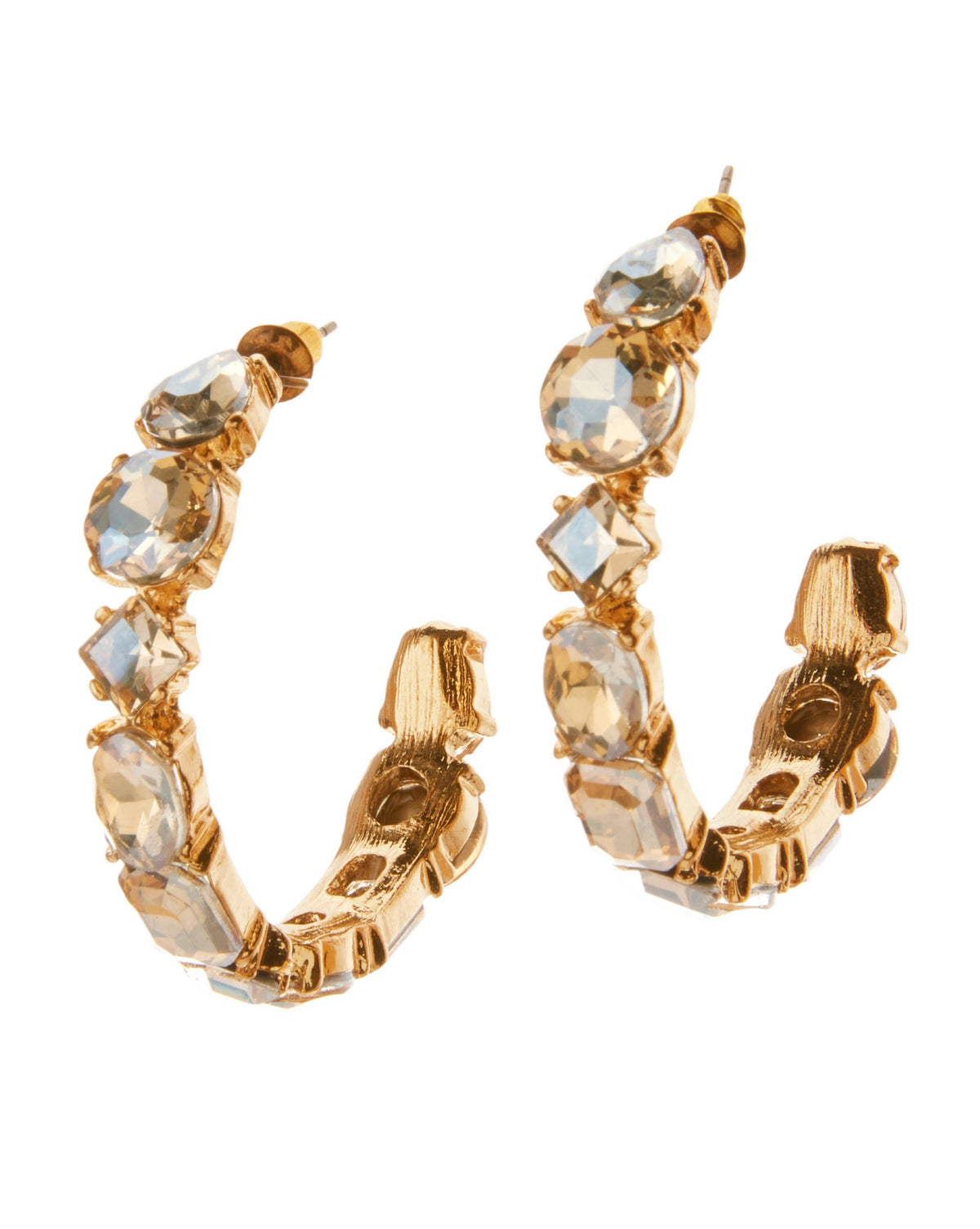 Gem Hoop Earring Gold