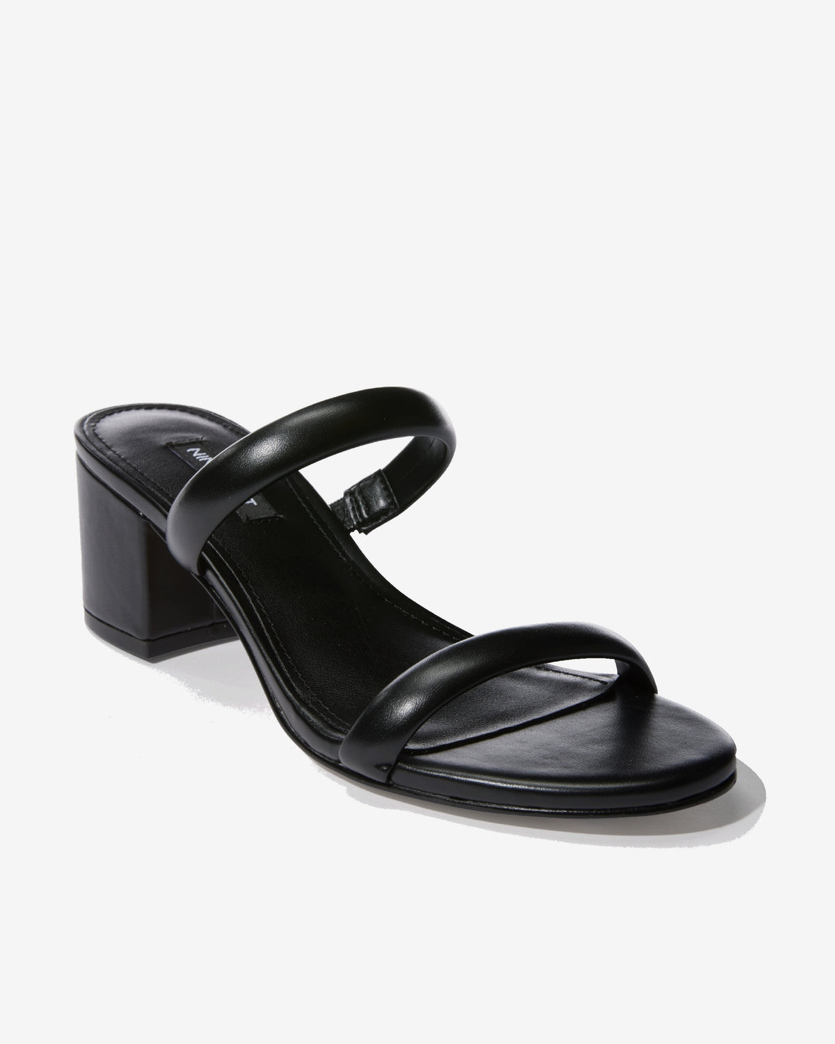 Double Band Block Heel Black