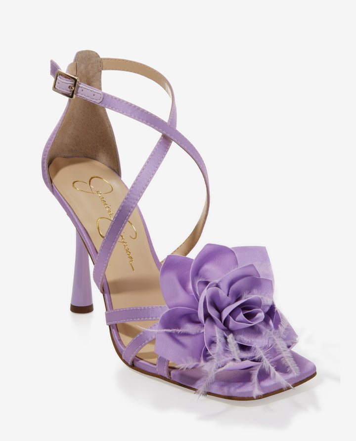 Floral Strappy Heel Lavender
