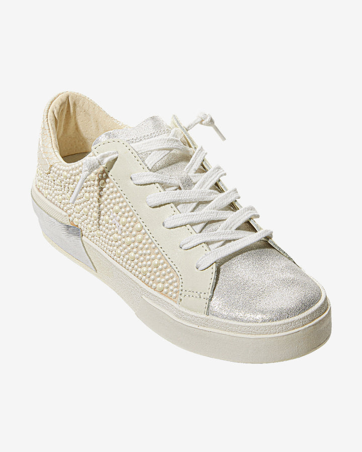 Pearl Embellished Sneaker White