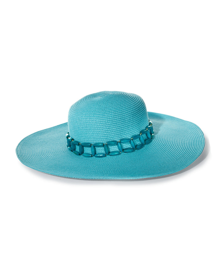 Wide Brim Gem Hat Turquoise