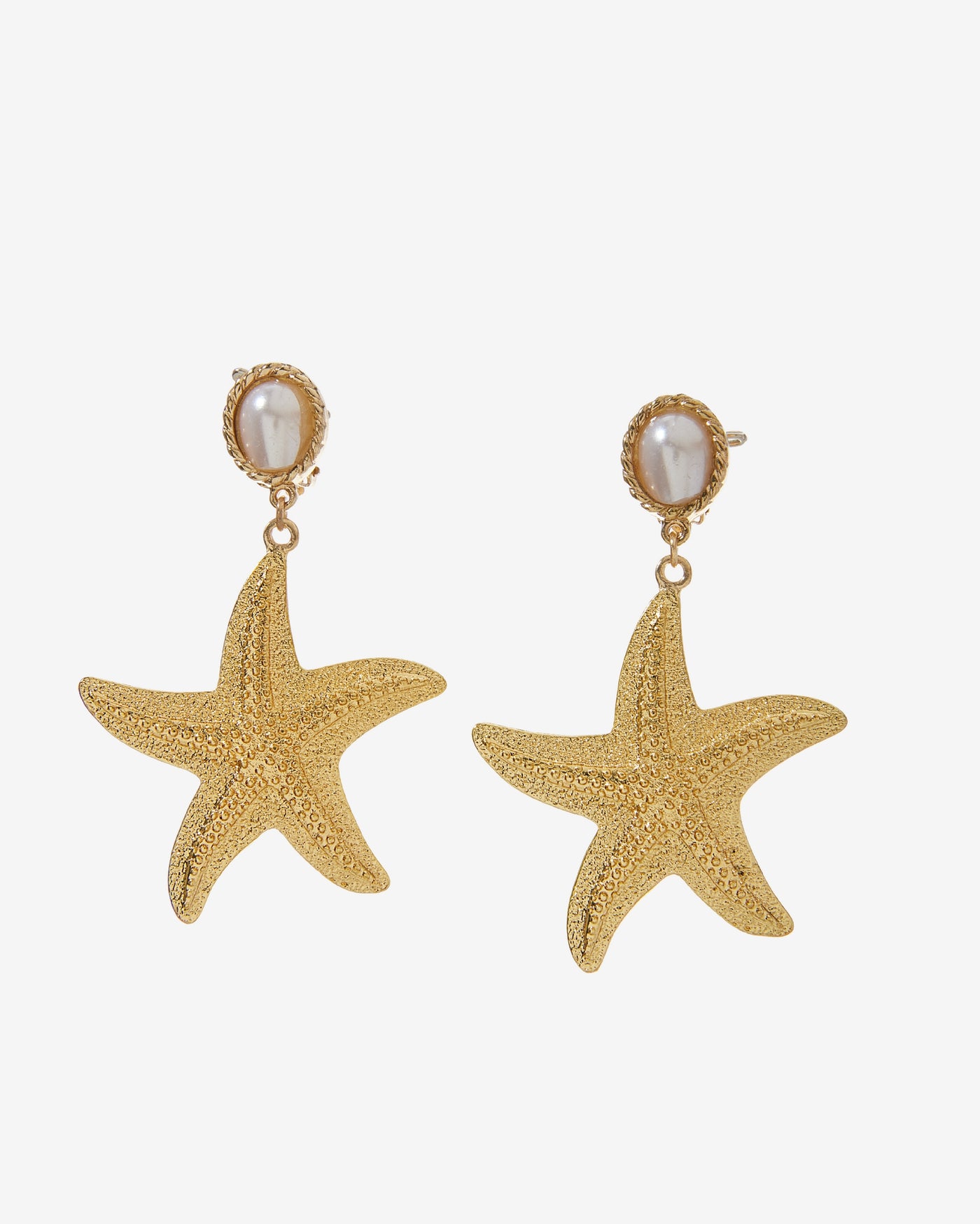 Pearl Sea Shell Earring Gold