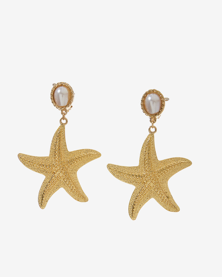 Pearl Sea Shell Earring Gold