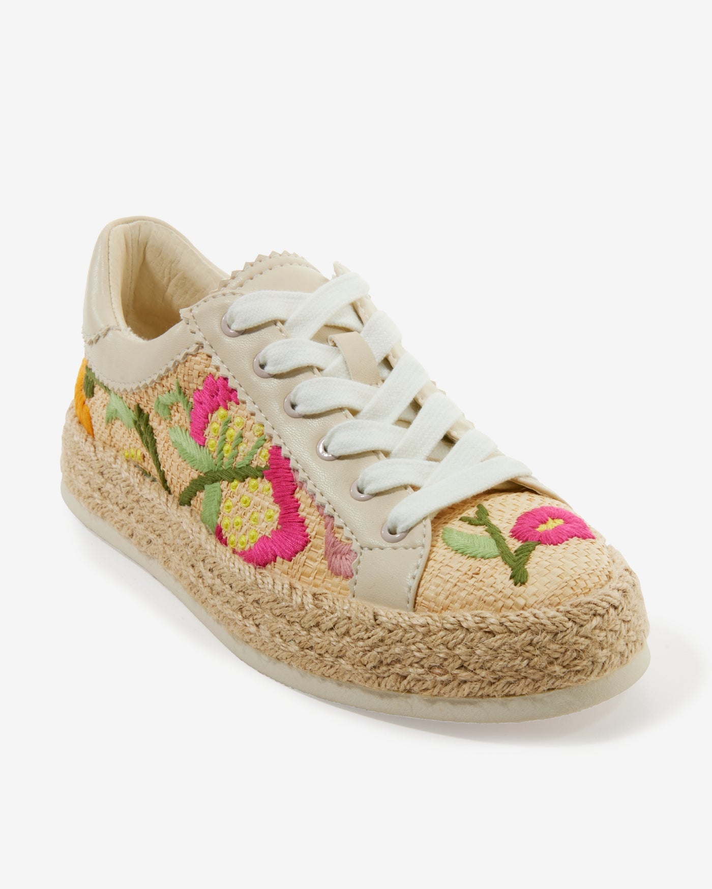 Embroidered Raffia Sneaker Multi