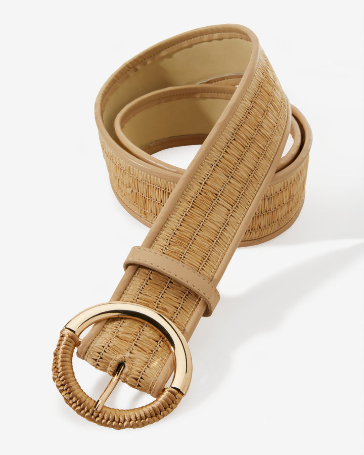 Wide Waist Woven Belt Natural