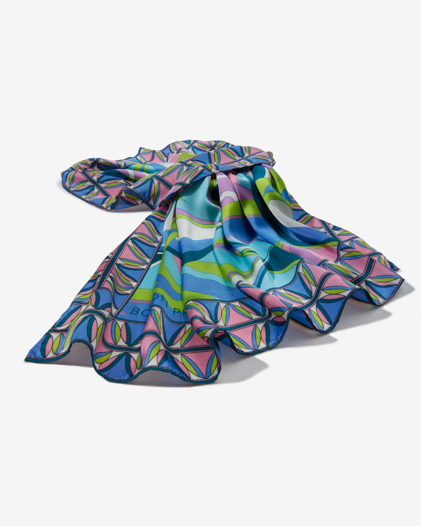 Boston Proper Abstract Scarf Blue Multi