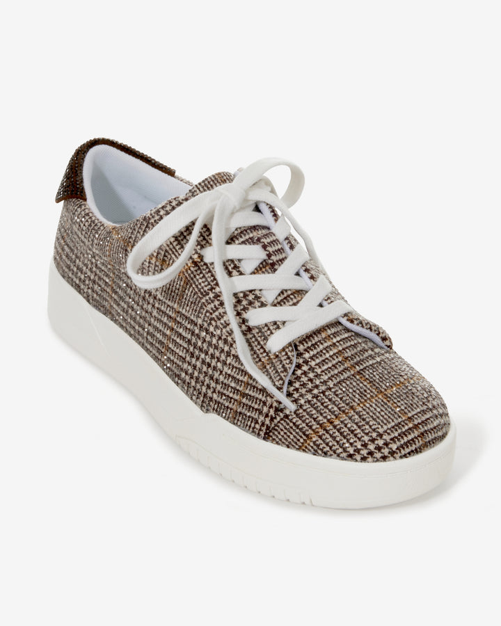 Plaid Embellished Sneaker Brown Multi