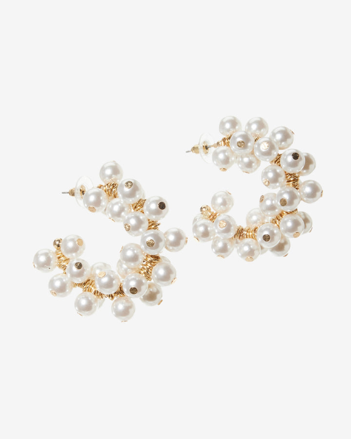 Pearl Hoop Earring 2CO65 (Archived) White Pearl