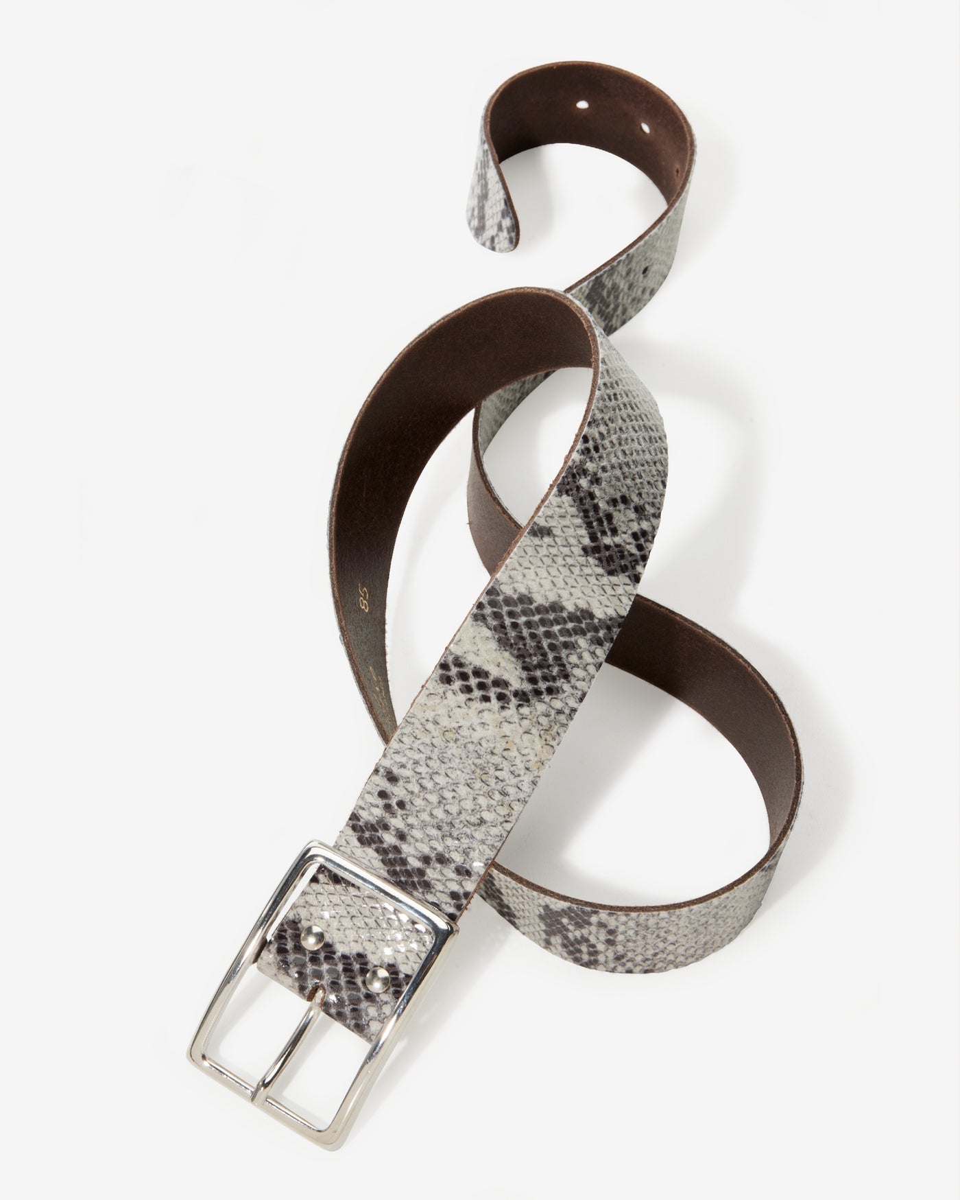 Modern Classic Leather Snakeskin Belt Natural Snake