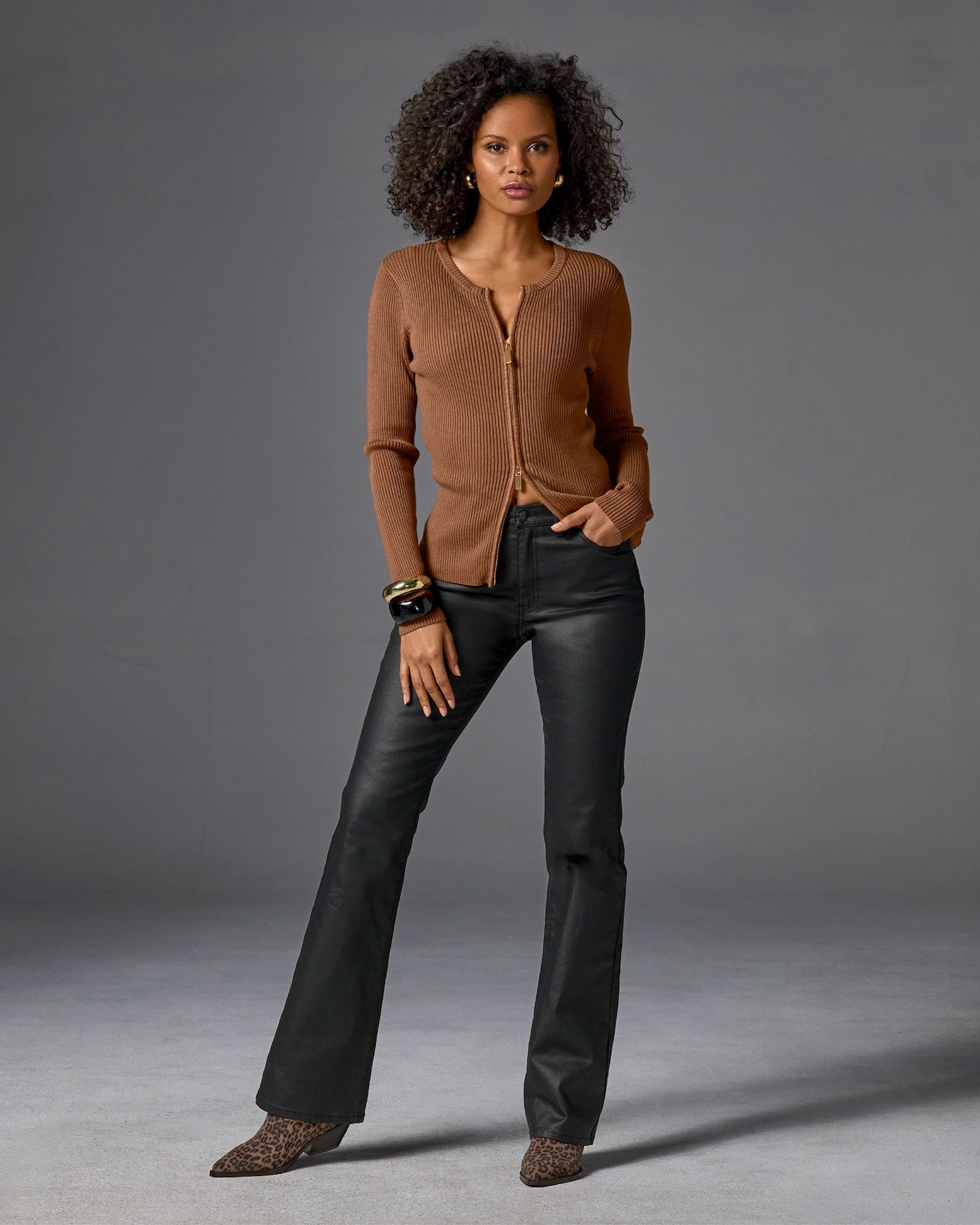 Monterey Coated High Rise Bootcut Jean Black