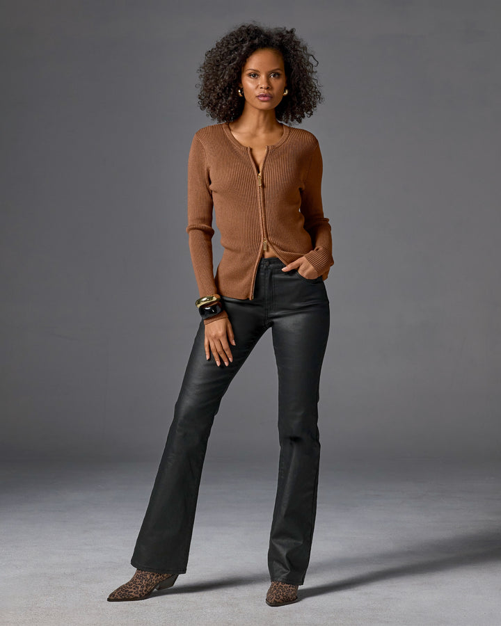 Monterey Coated High Rise Bootcut Jean Black