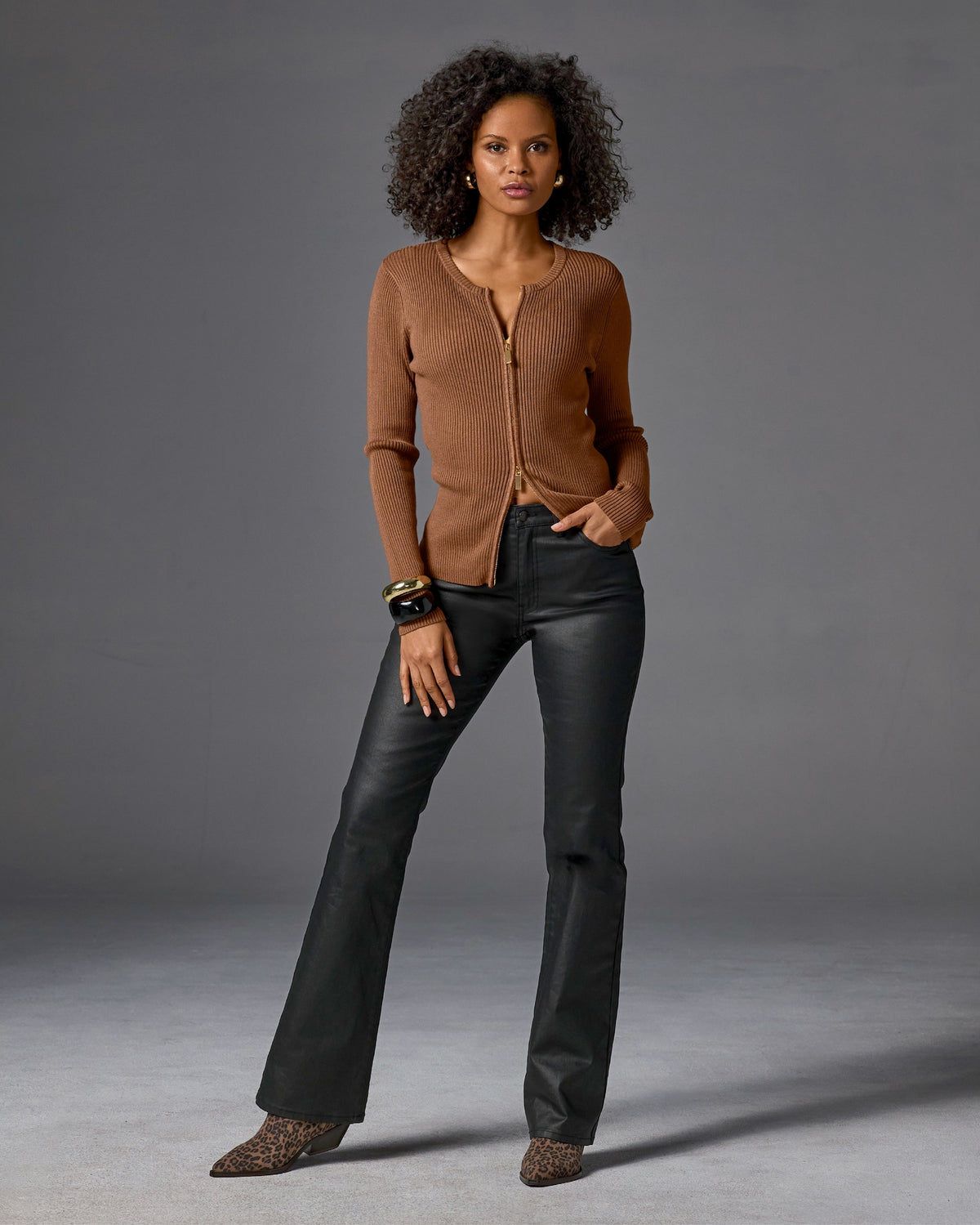 Monterey Coated High Rise Bootcut Jean Black