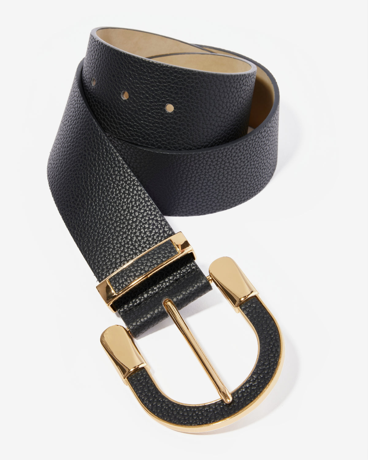 Gold Buckle Belt Black
