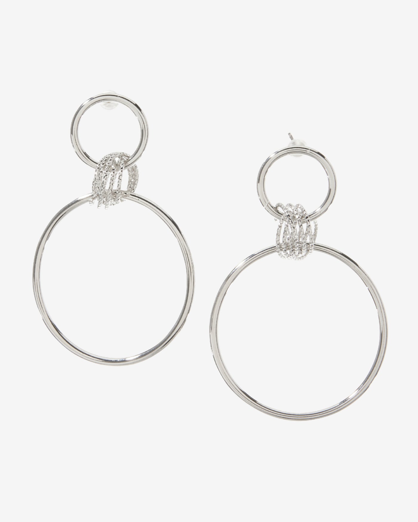 Hoop Drop Earring Silver
