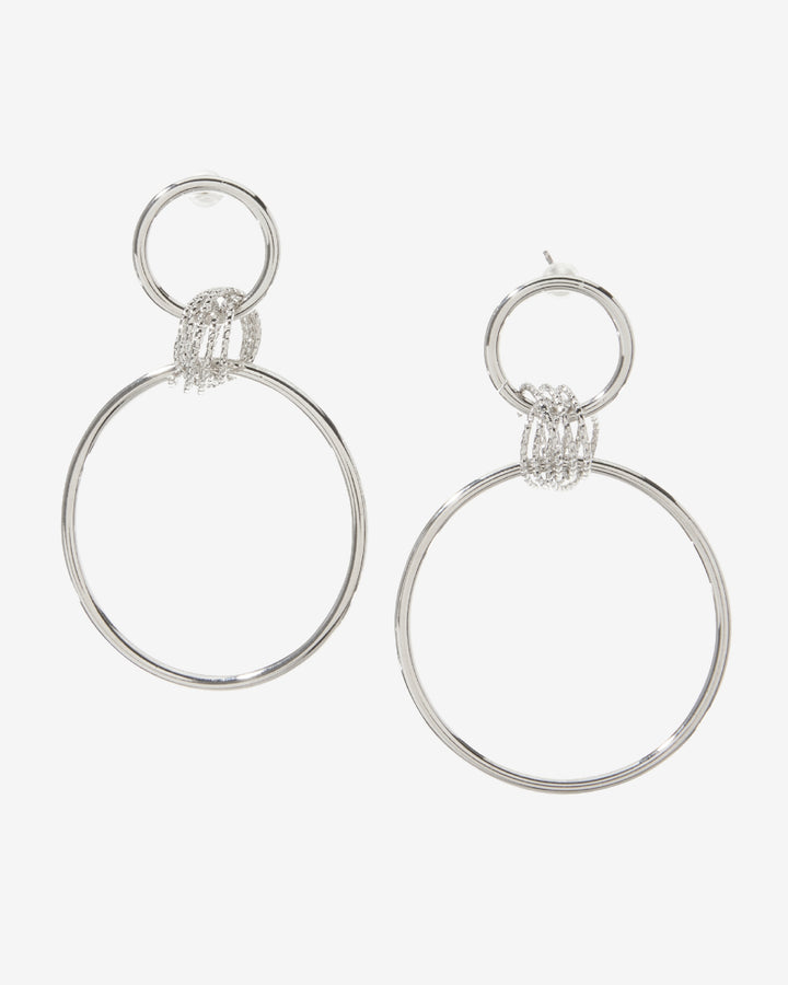 Hoop Drop Earring Silver