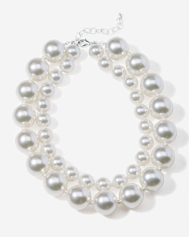Double Layered Pearl Necklace White