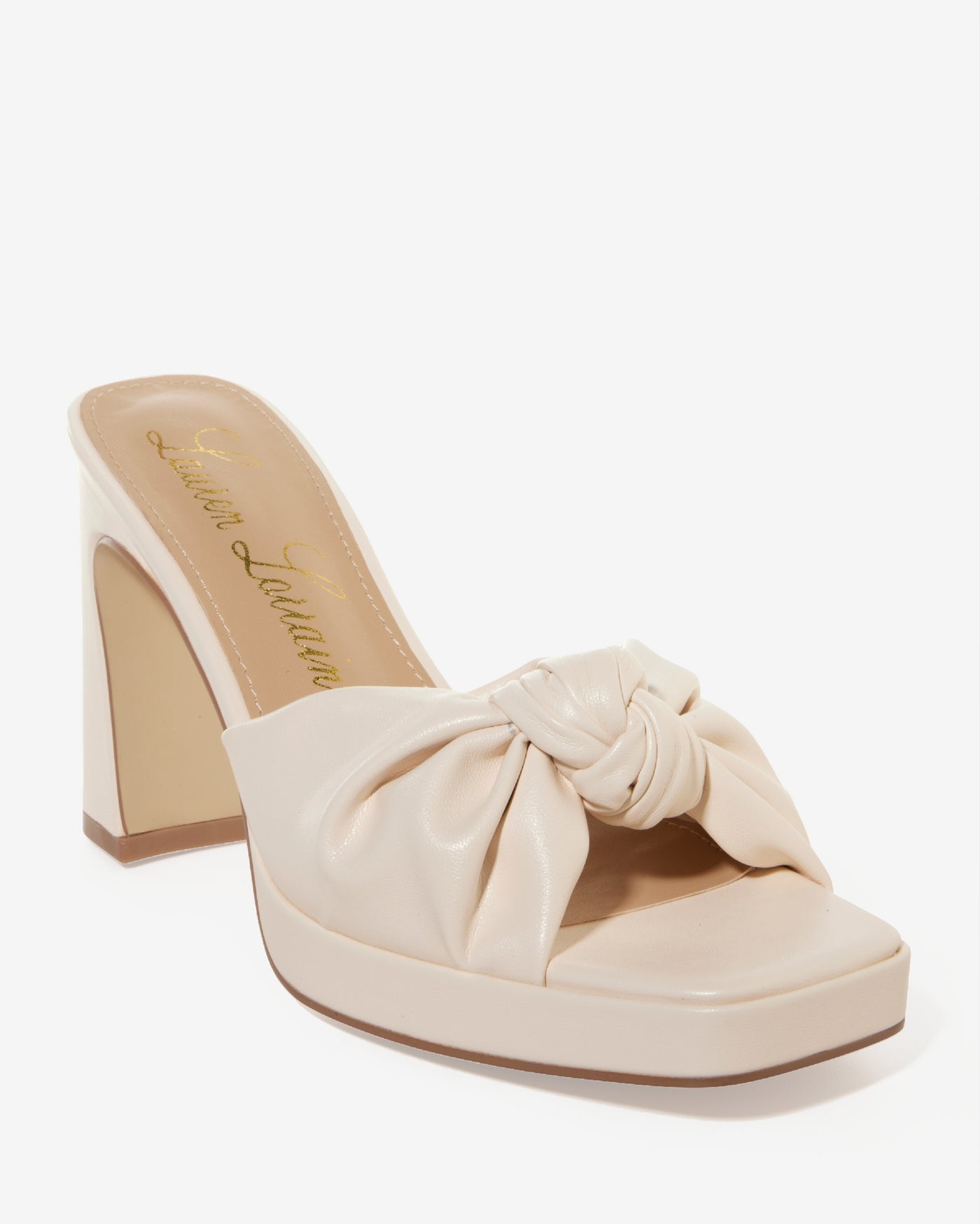Knotted Strap Heel Ivory