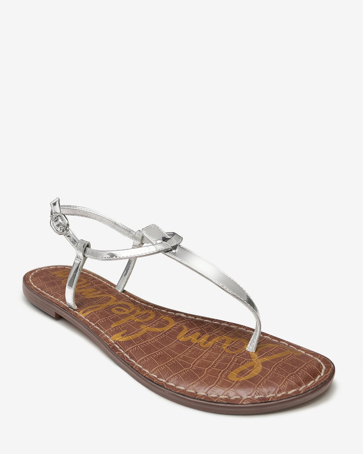 Single Ankle Strap Sandal Silver