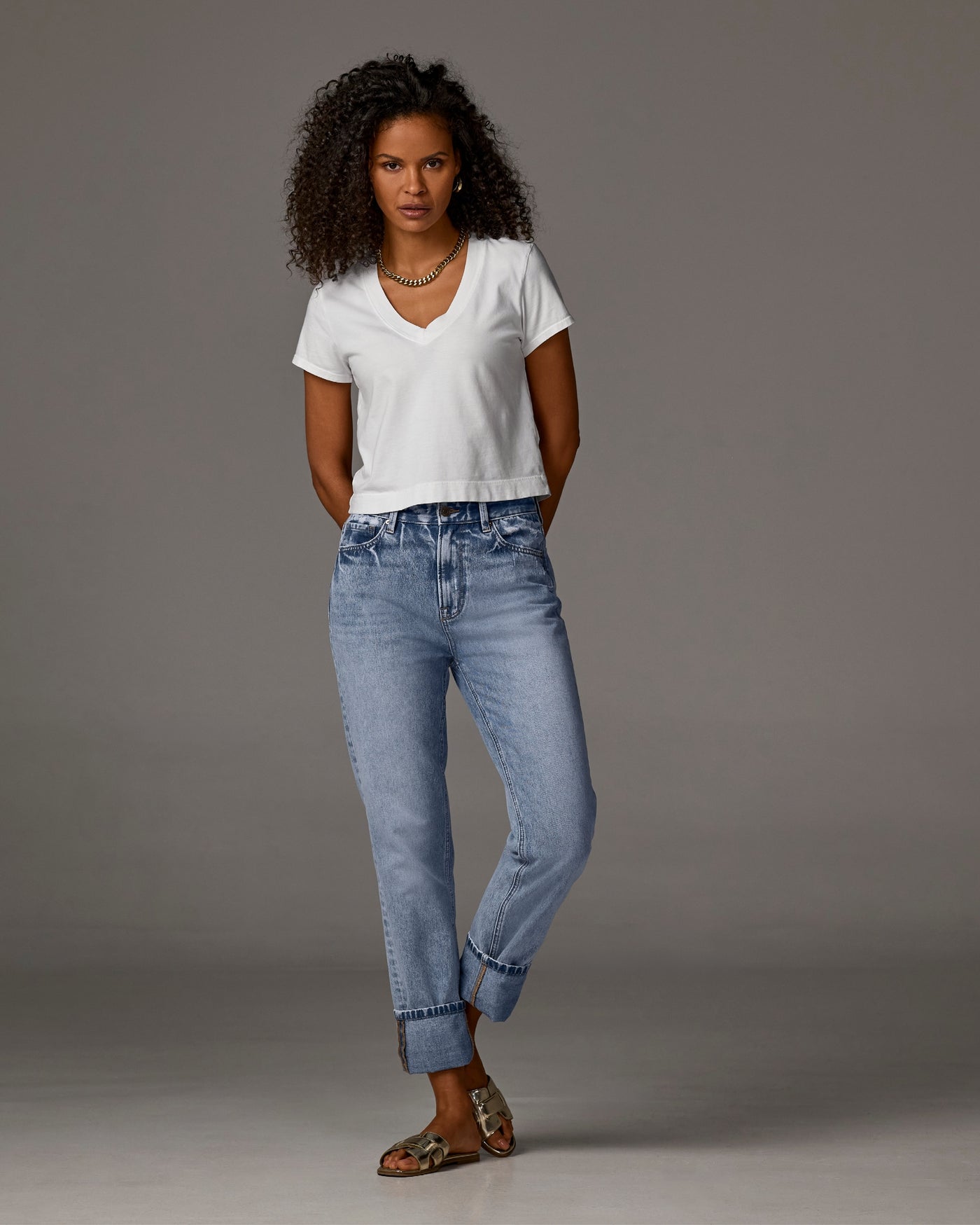Newport Relaxed Cuffed Jean Medium Wash