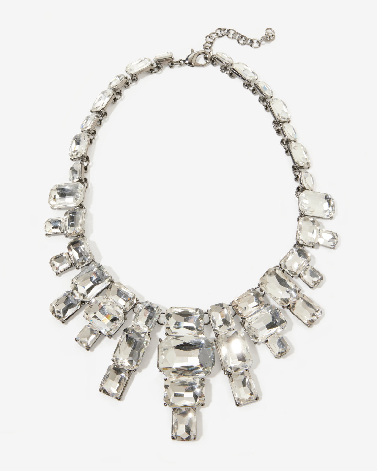 Gem Drop Necklace Silver