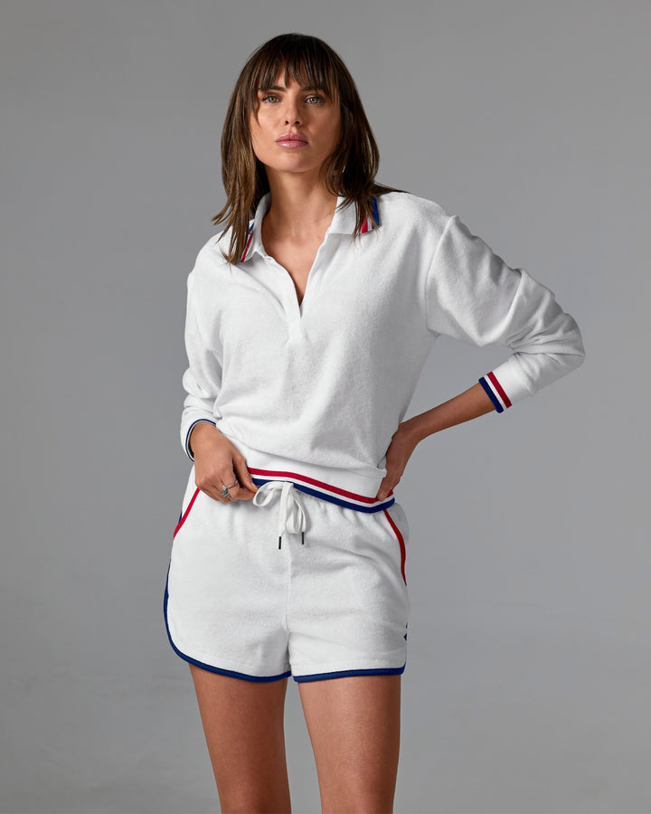 Striped Border Sport Set White Multi