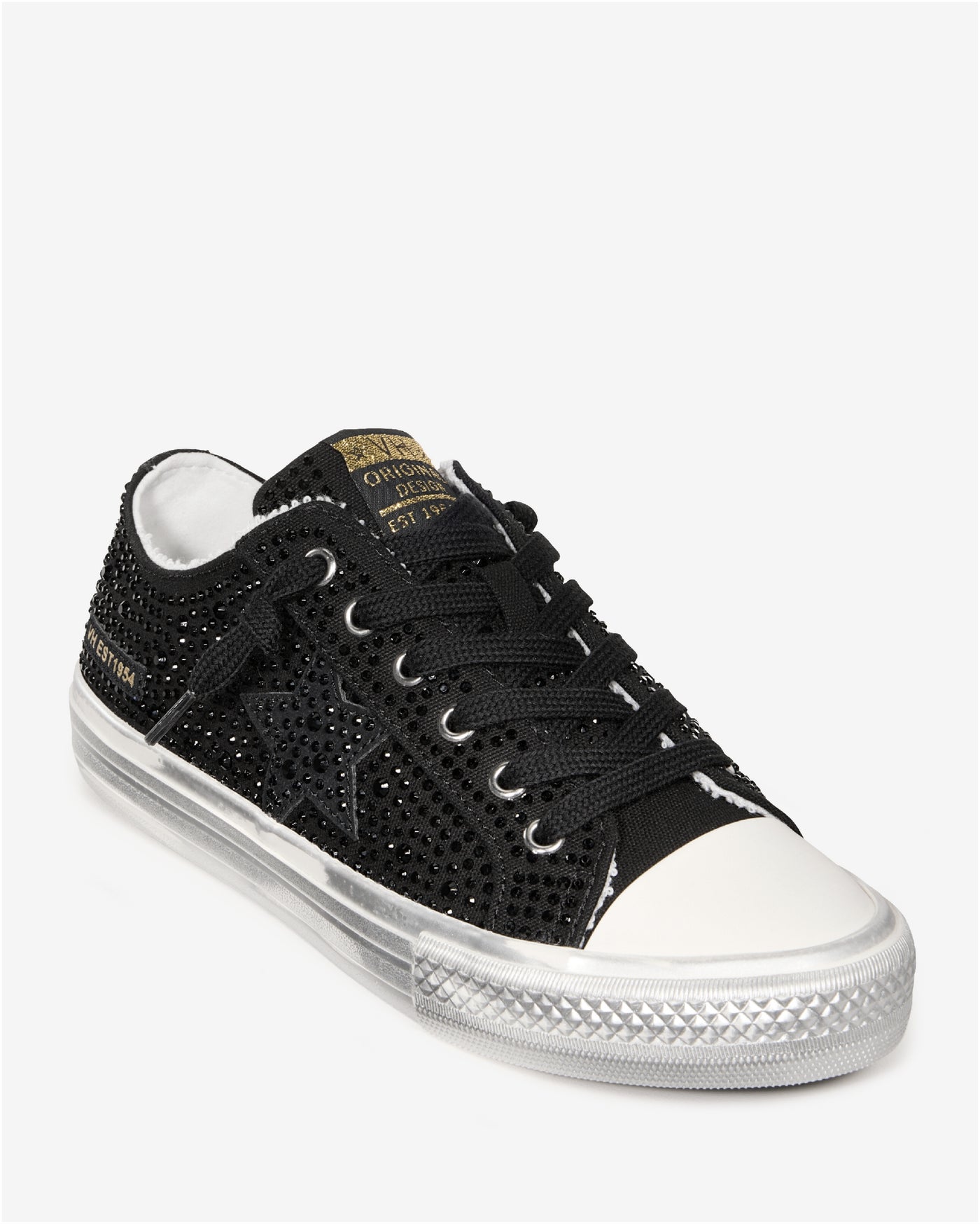 Rhinestone Embellished Sneaker Black