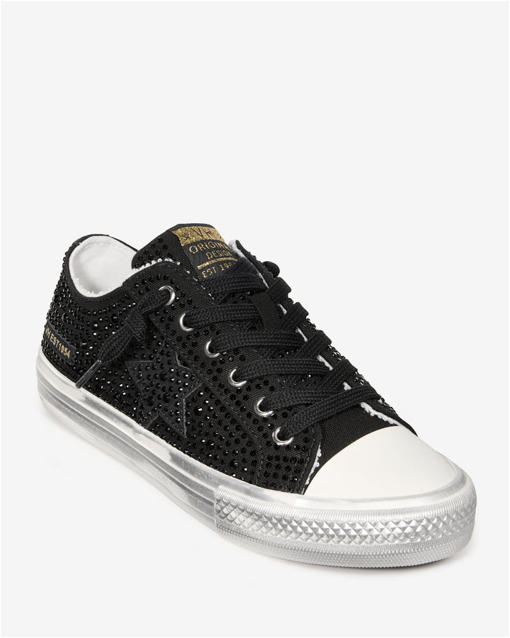 Rhinestone Embellished Sneaker Black
