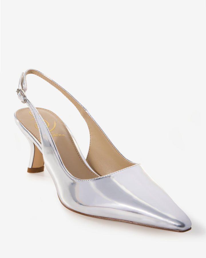 Sling-Back Kitten Heel Silver