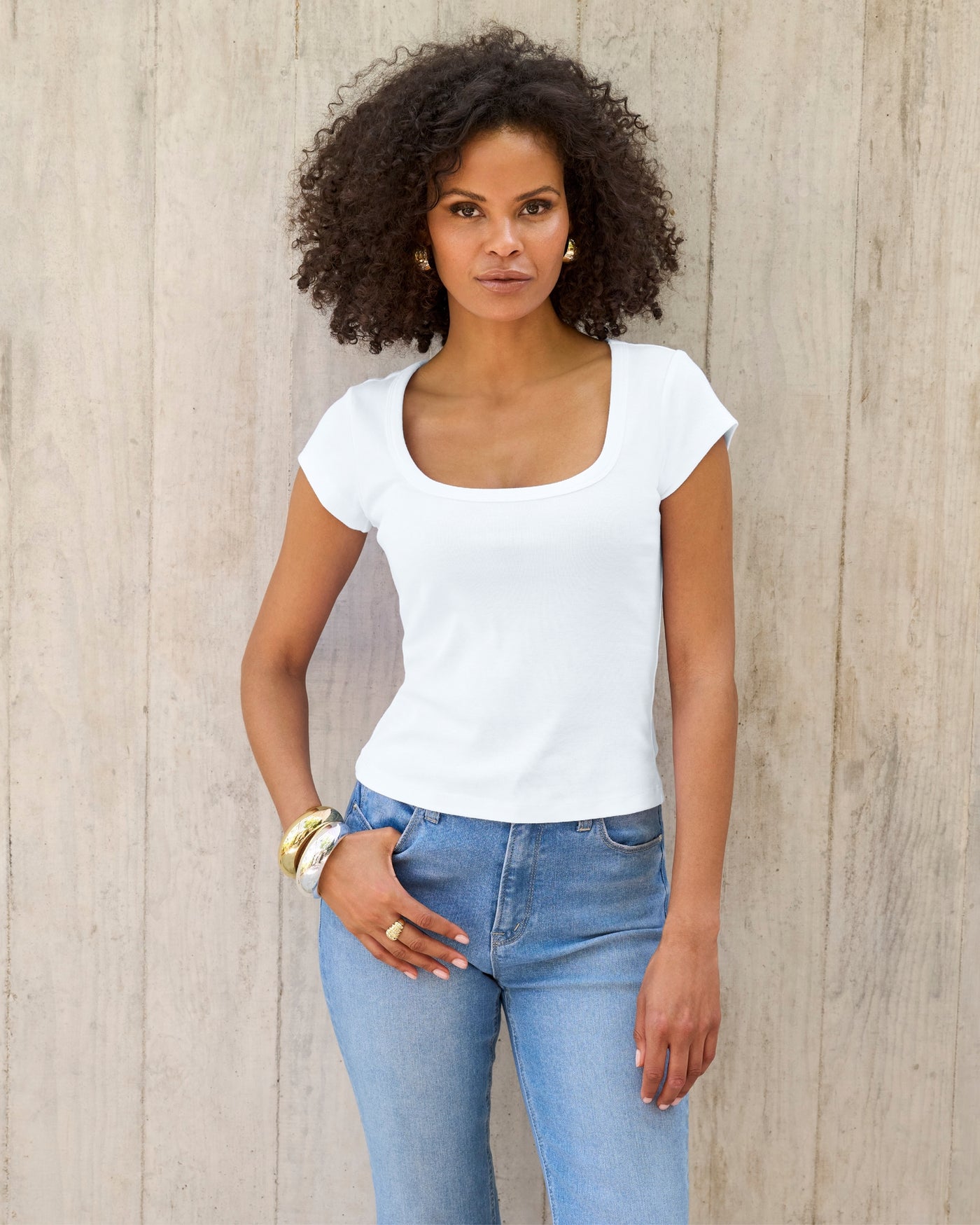 Cotton Cap Sleeve T-Shirt Pure White