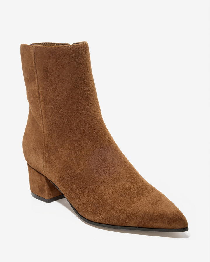 Pointed-Toe Riding Bootie Cognac
