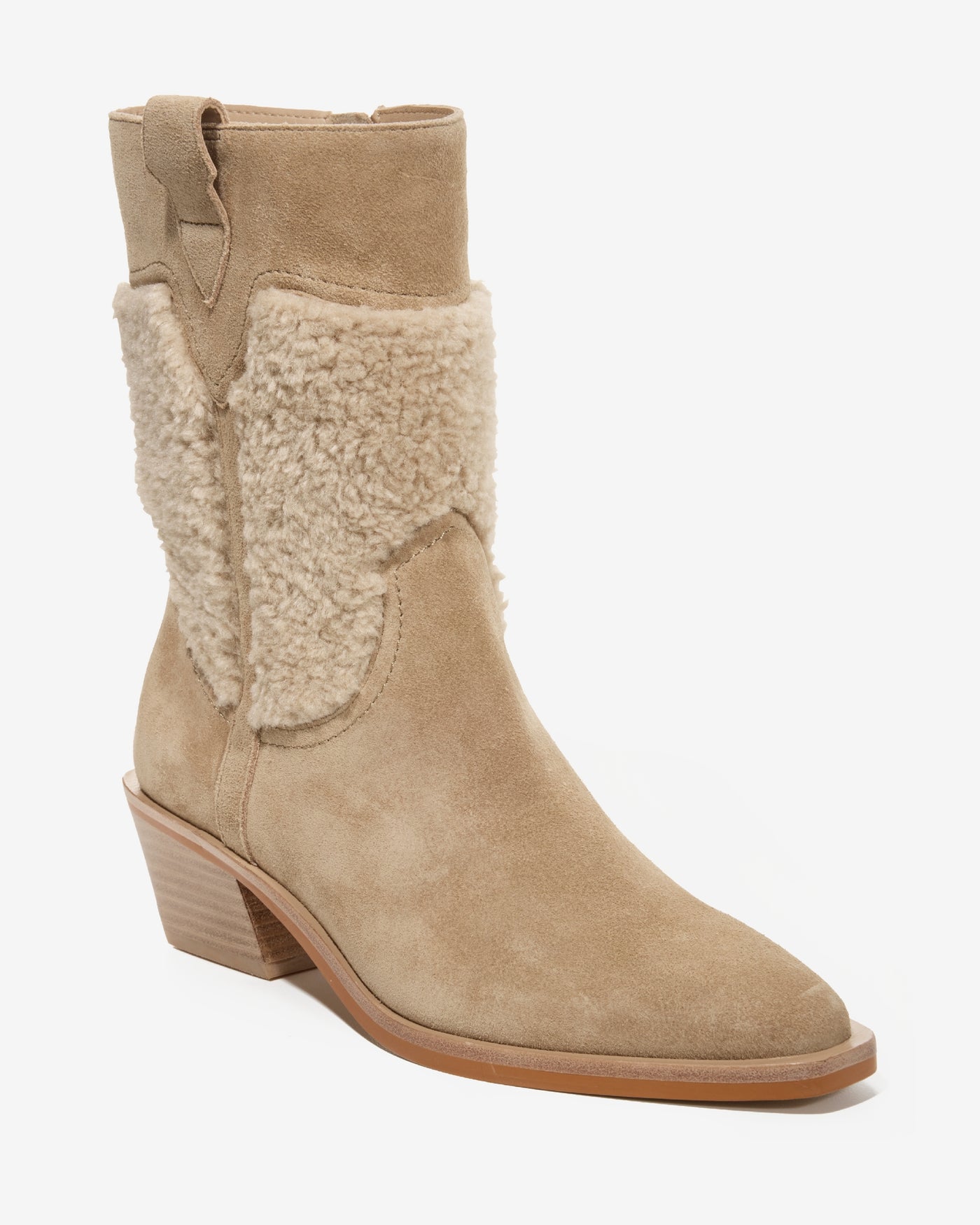 Shearling Western Boot Taupe