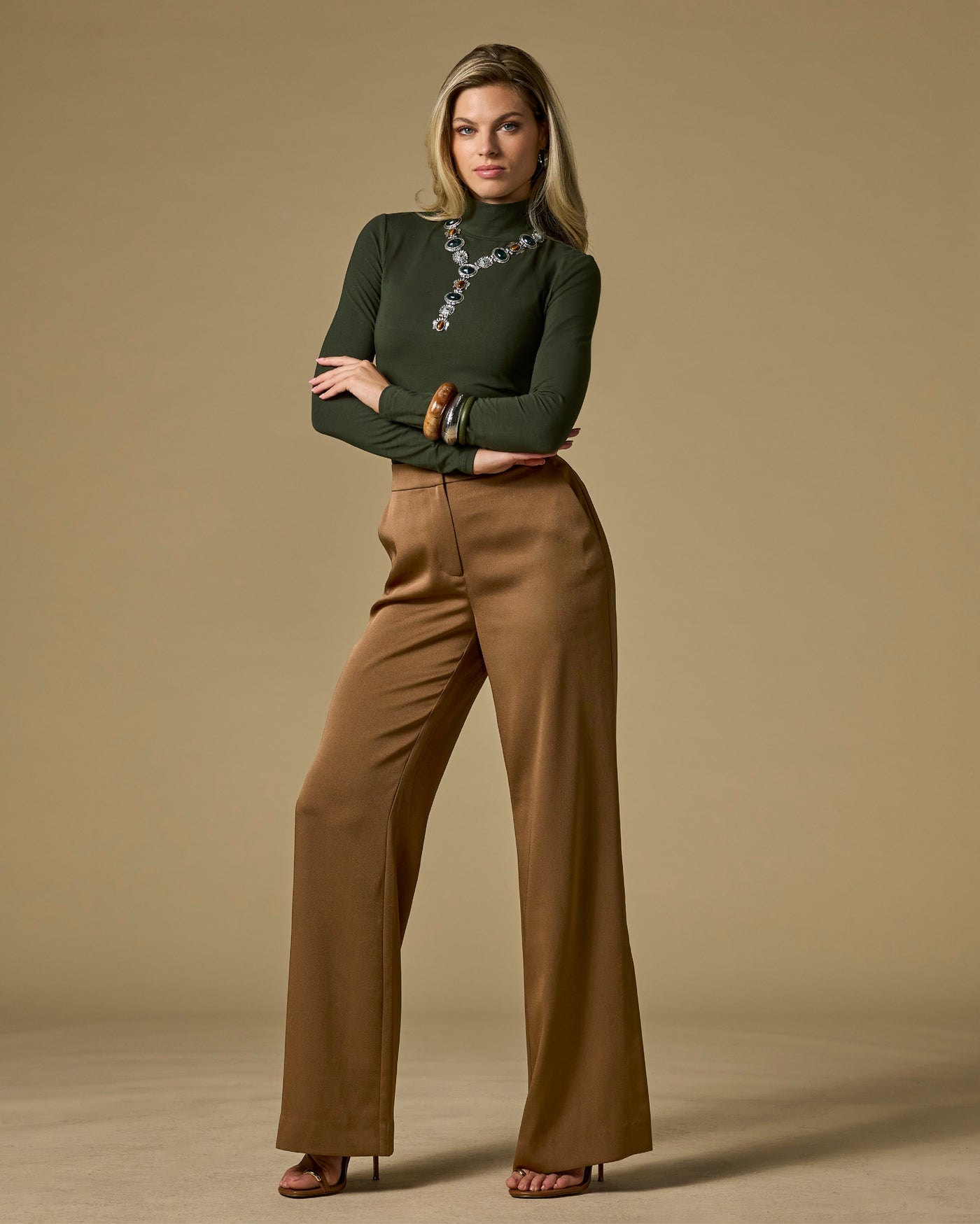 Wide Leg Satin Pant Copper