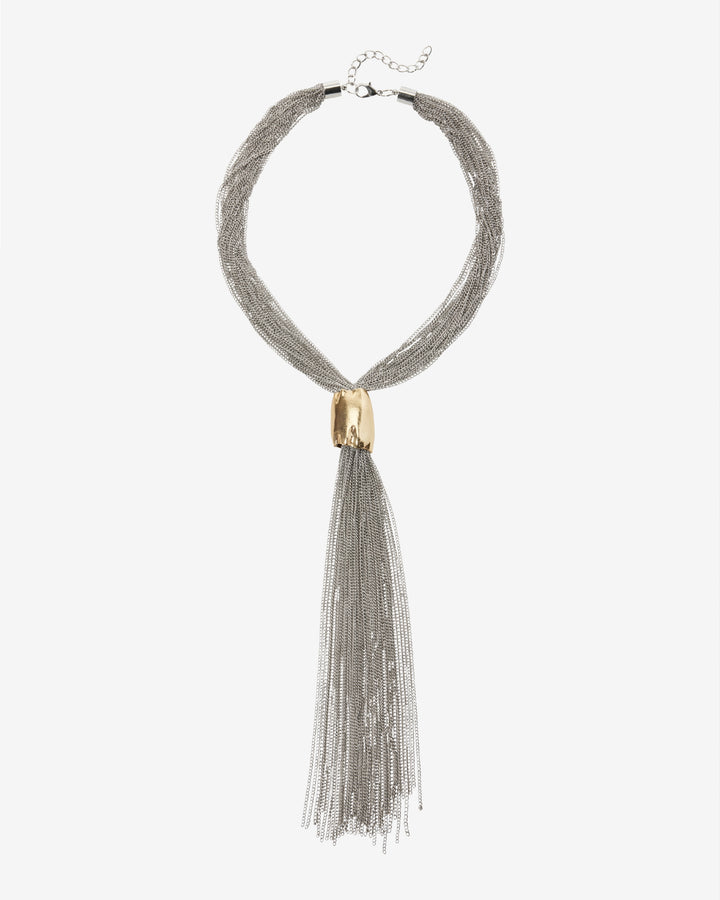 Mixed Metals Drop Necklace Silver/Gold