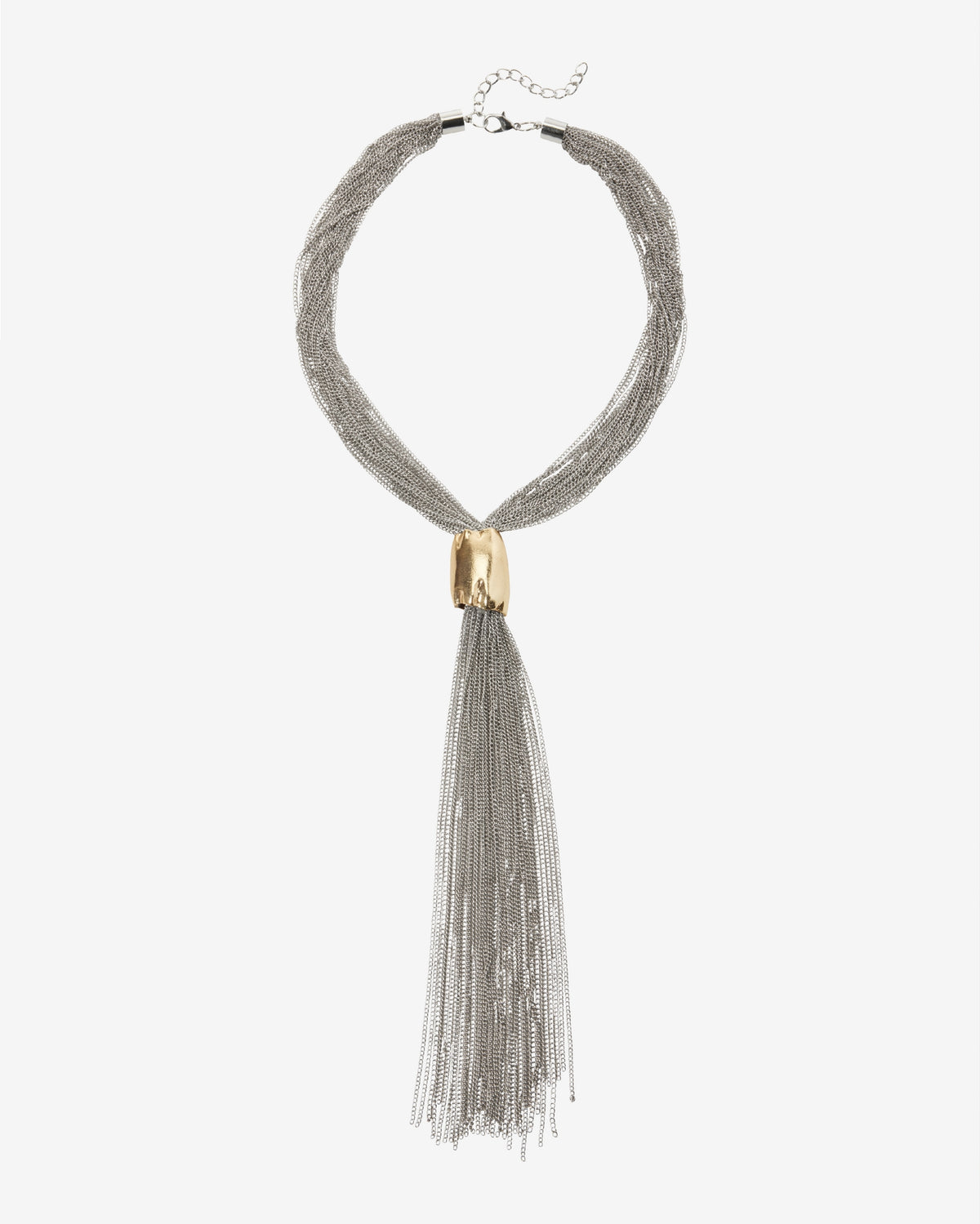 Mixed Metals Drop Necklace Silver/Gold