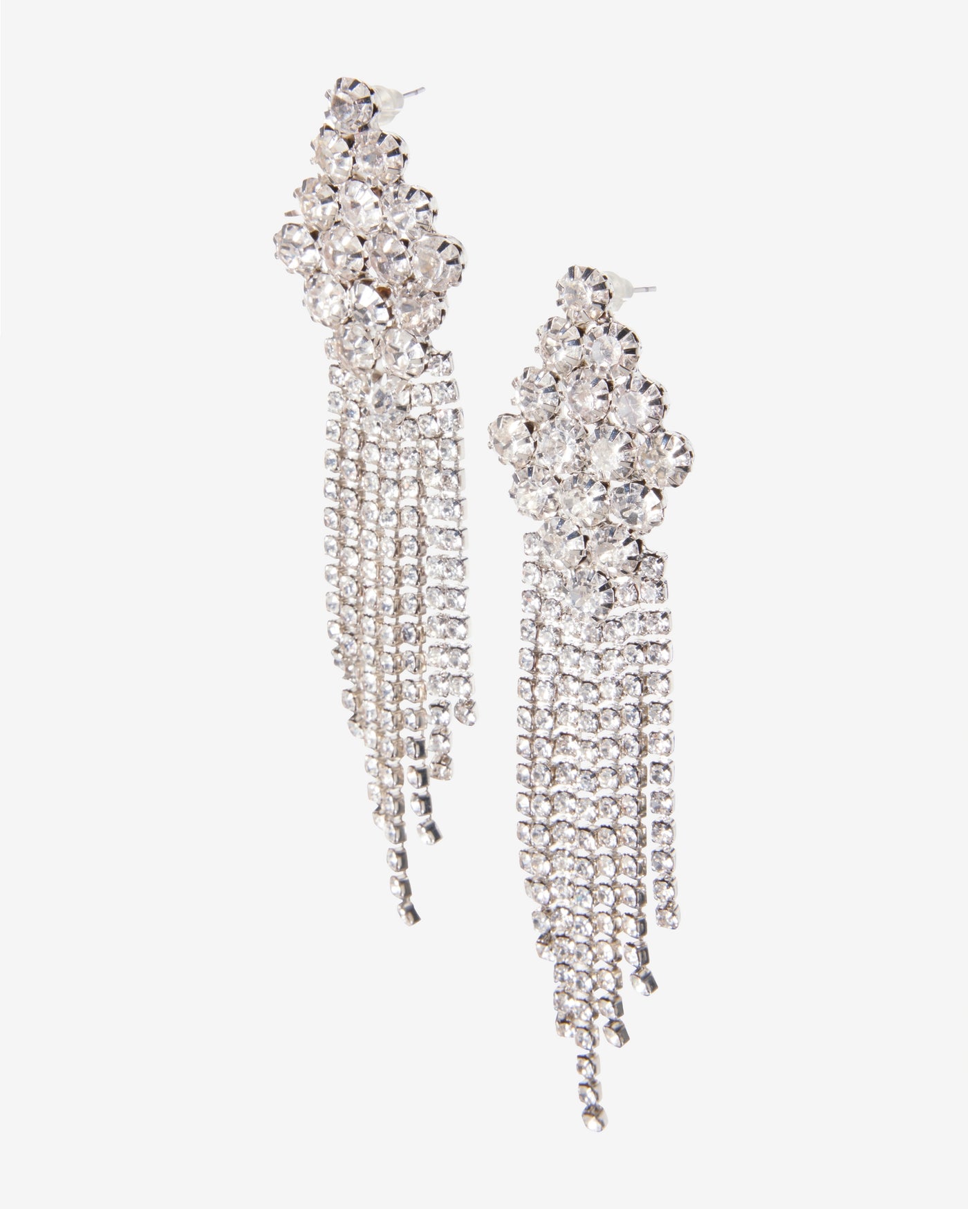 Occasion Rhinestone Drop Earring Silver