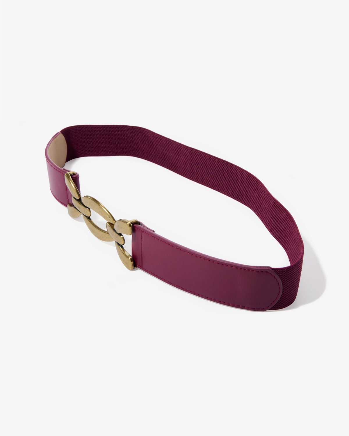 Chain Link Elastic Waist Belt Wine