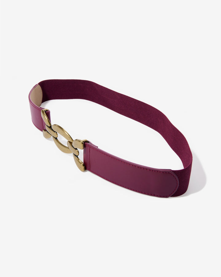 Chain Link Elastic Waist Belt Wine