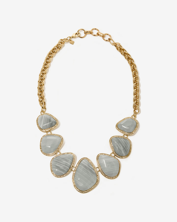 Winter Stone Statement Necklace Gold
