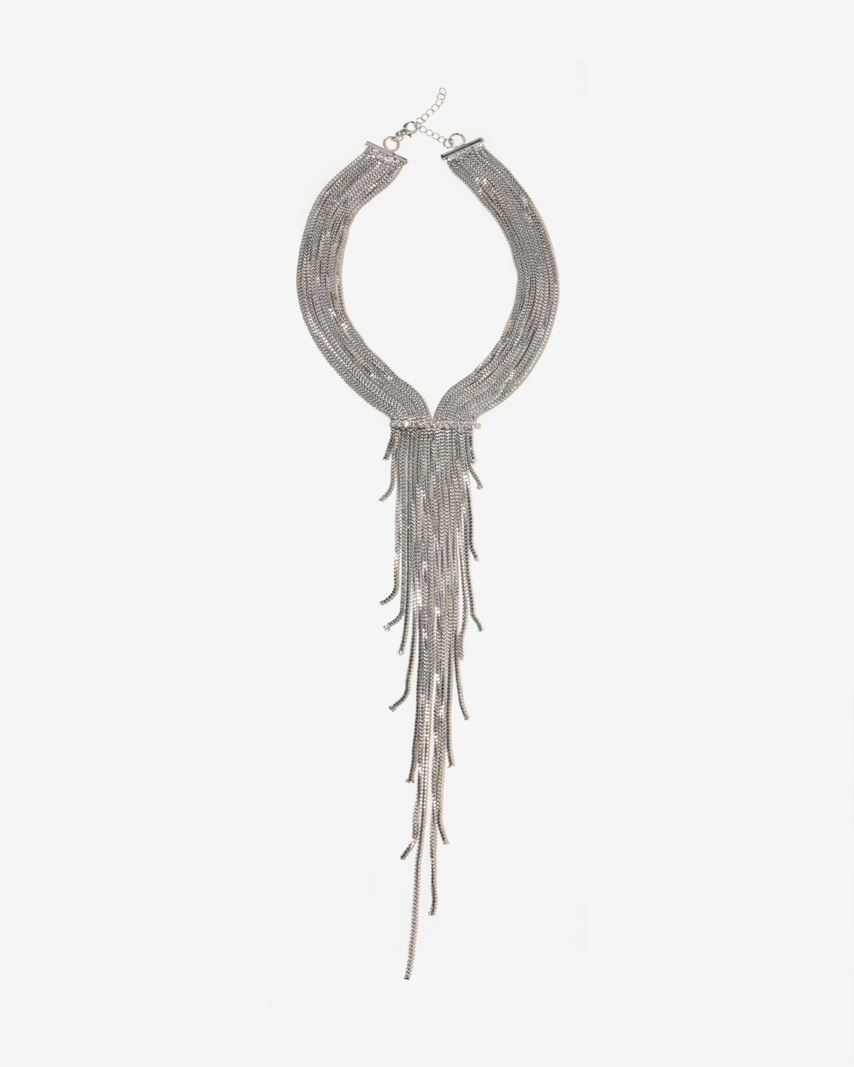Silver Statement Drop Necklace Silver