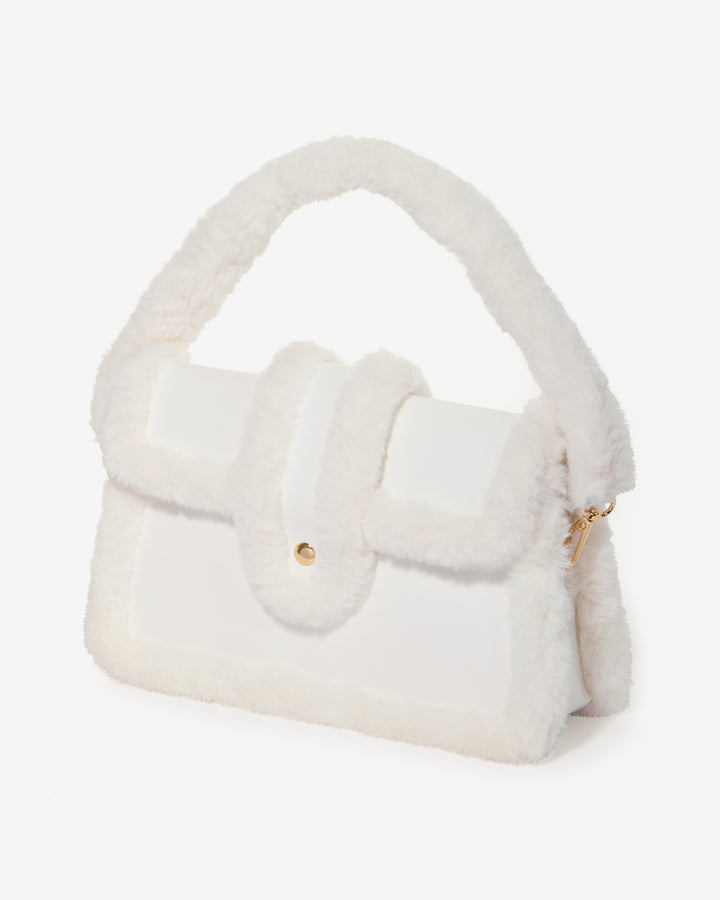Shearling Purse White