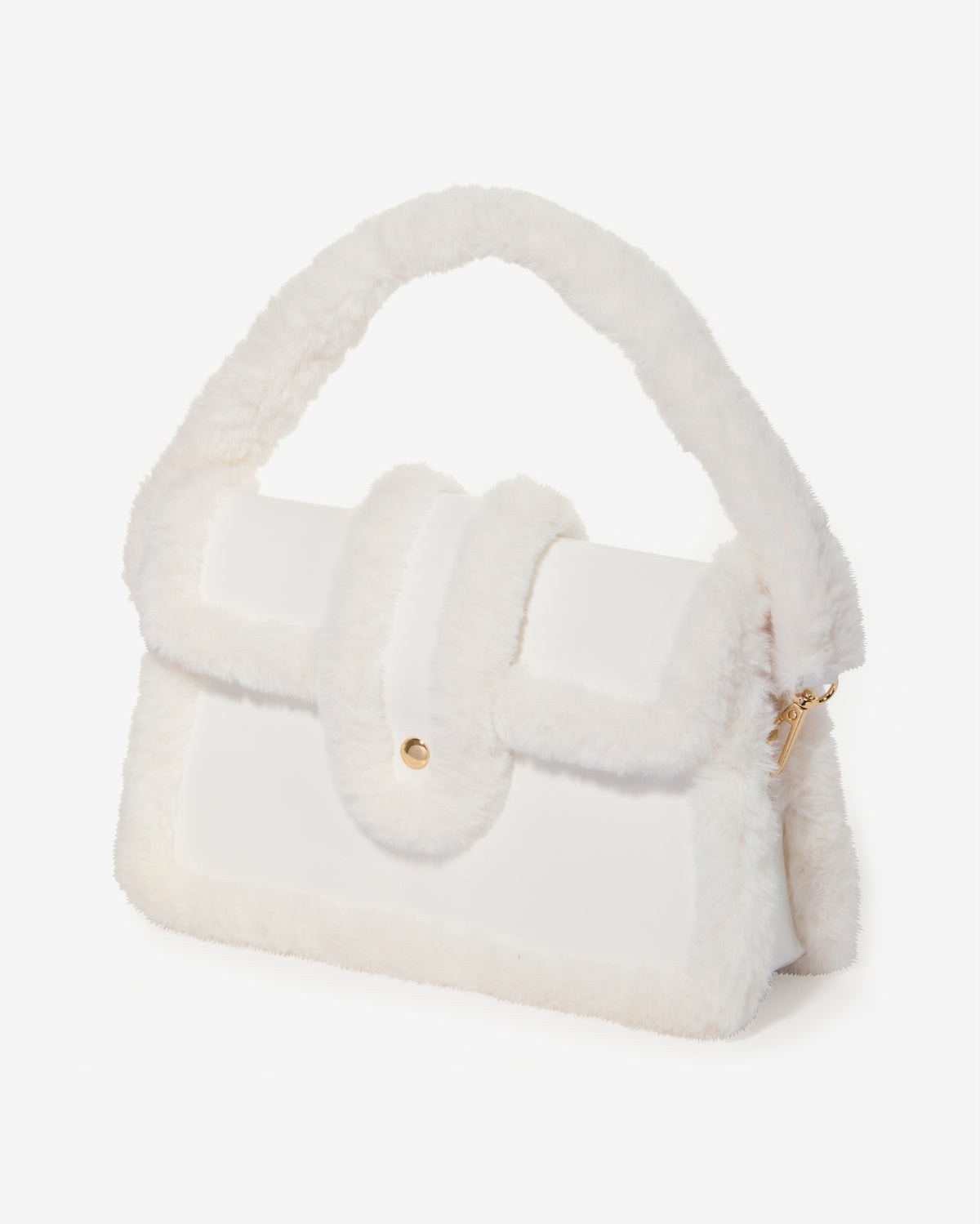 Shearling Purse White