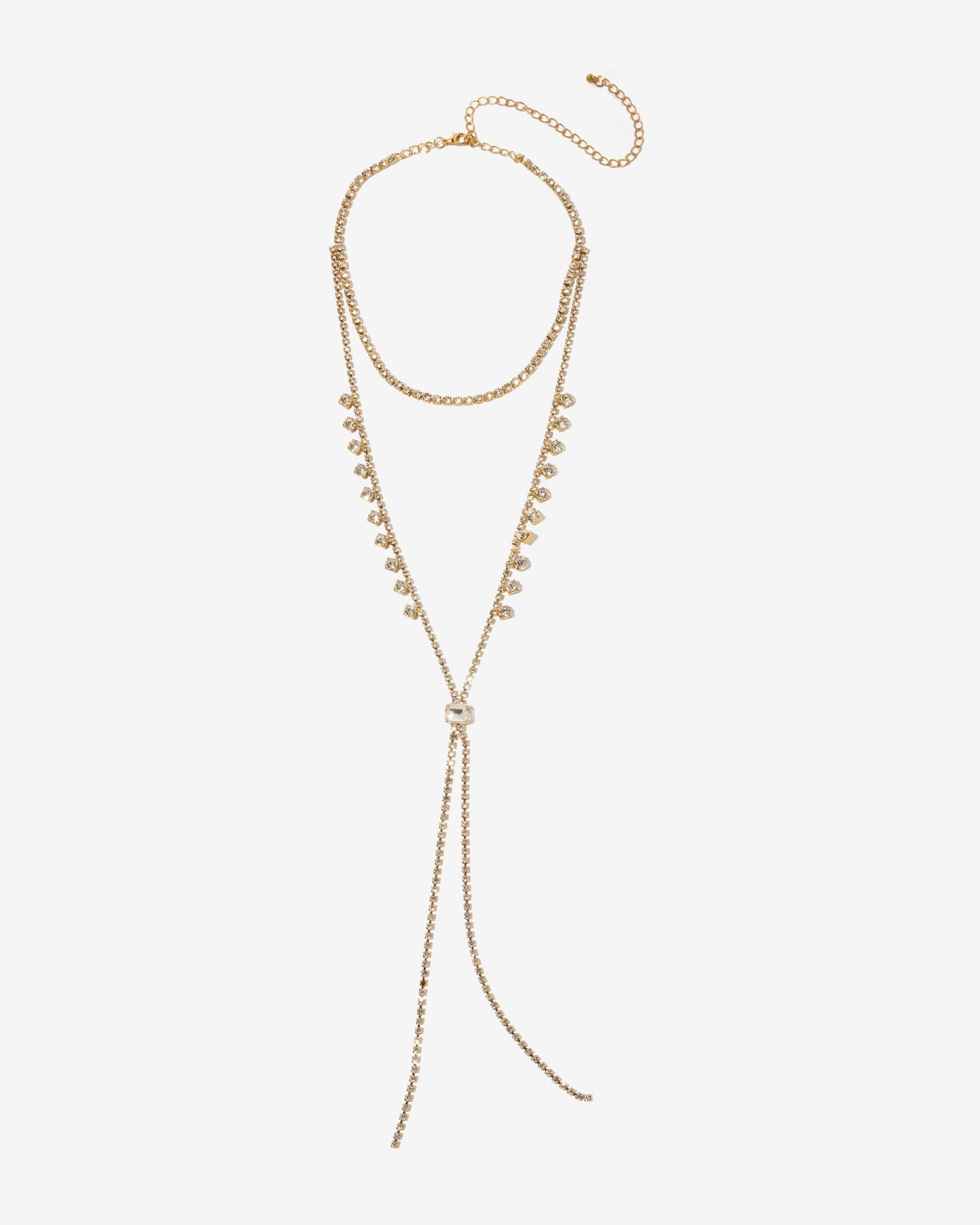 Dainty Gem Drop Necklace Gold